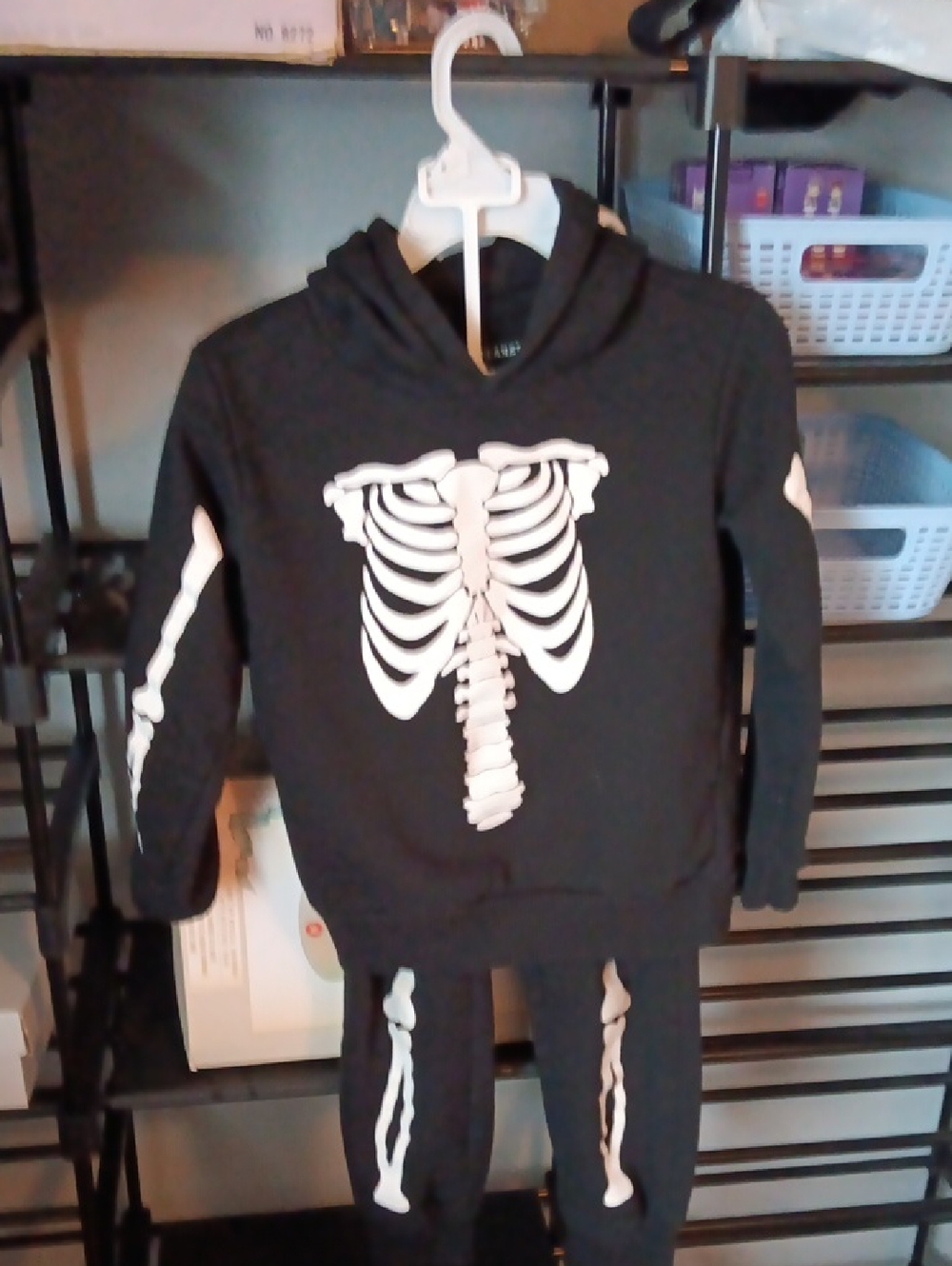 Black Skeleton Hoodie & Pants Set By Free Planet